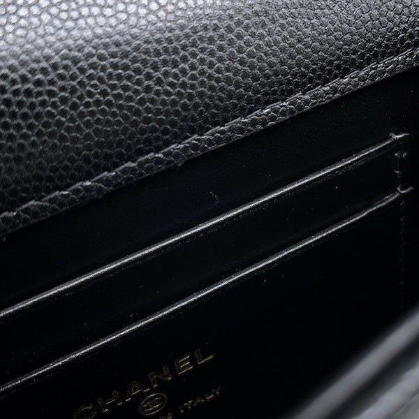 シャネル ハンドバッグ マトラッセ ココハンドル ミニミニ キャビアスキン AP4244 2wayチェーンショルダーバッグ 黒