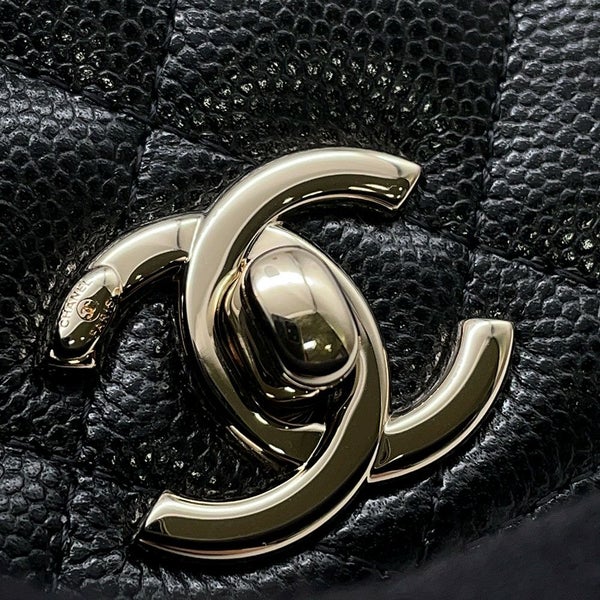 シャネル ハンドバッグ マトラッセ ココハンドル ミニミニ キャビアスキン AP4244 2wayチェーンショルダーバッグ 黒