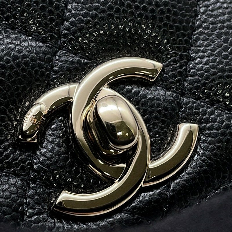 シャネル ハンドバッグ マトラッセ ココハンドル ミニミニ キャビアスキン AP4244 2wayチェーンショルダーバッグ 黒