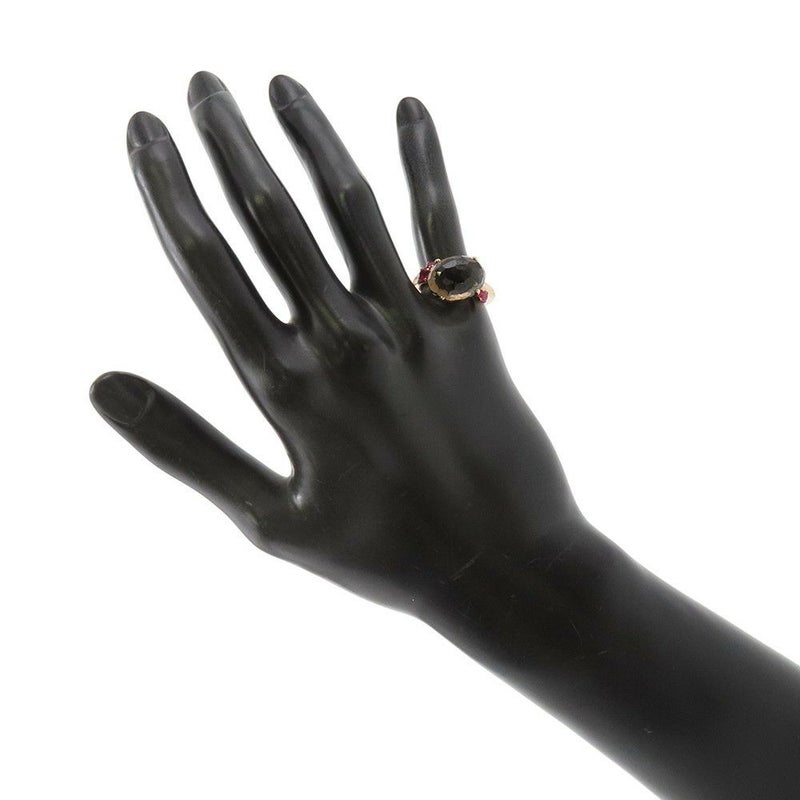 ポメラート リング バイア スモーキークォーツ ルビー K18PGピンクゴールド サイズ約9号 指輪 ジュエリー