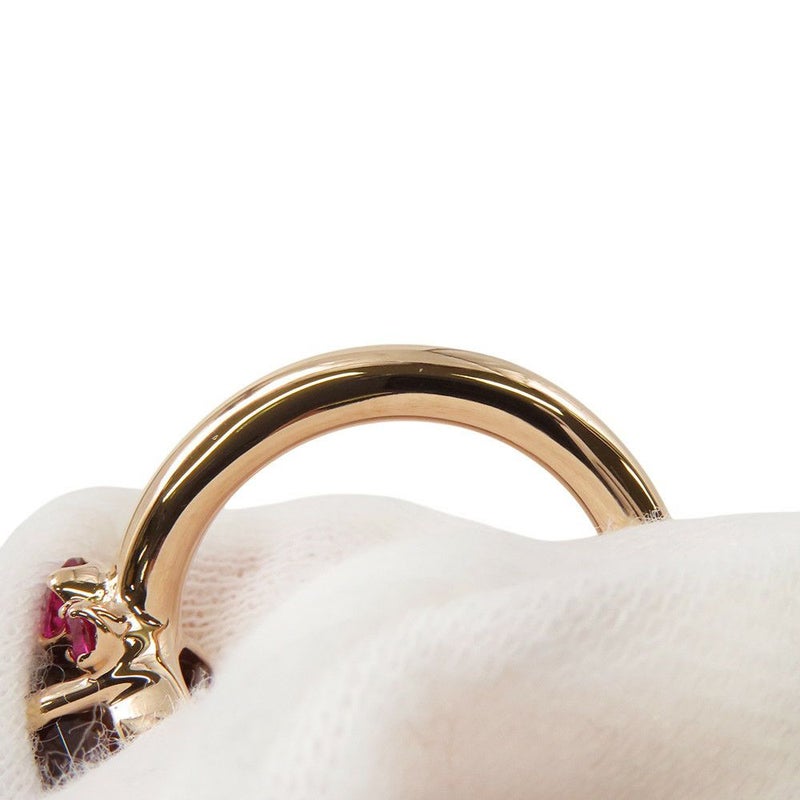 ポメラート リング バイア スモーキークォーツ ルビー K18PGピンクゴールド サイズ約9号 指輪 ジュエリー