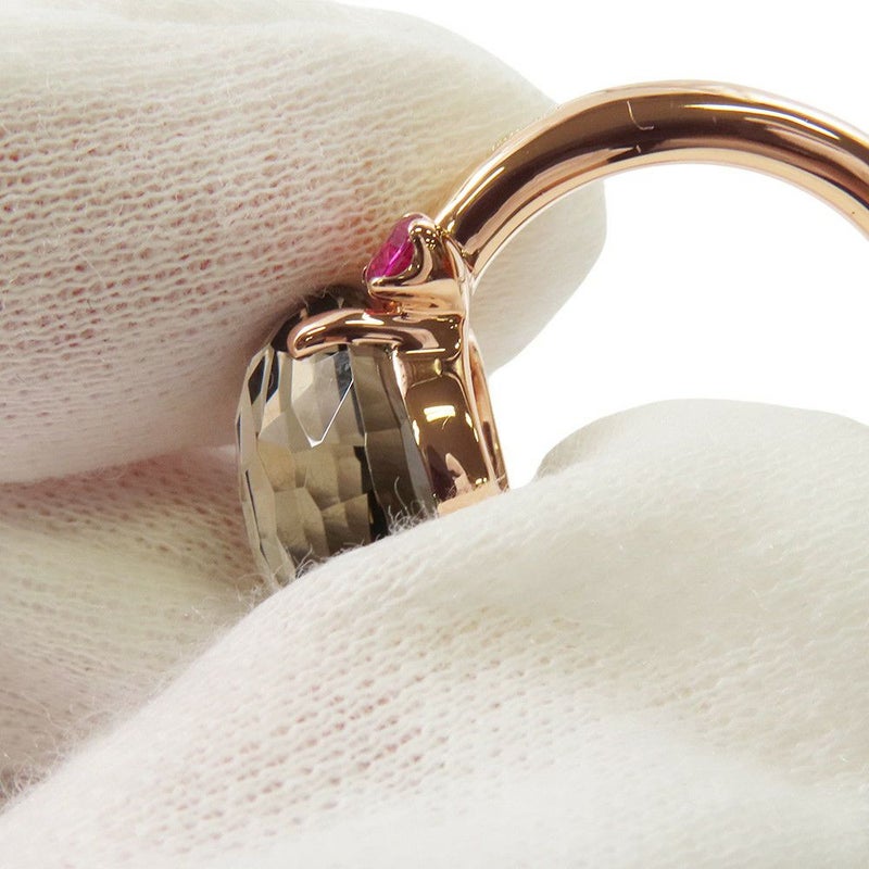 ポメラート リング バイア スモーキークォーツ ルビー K18PGピンクゴールド サイズ約9号 指輪 ジュエリー