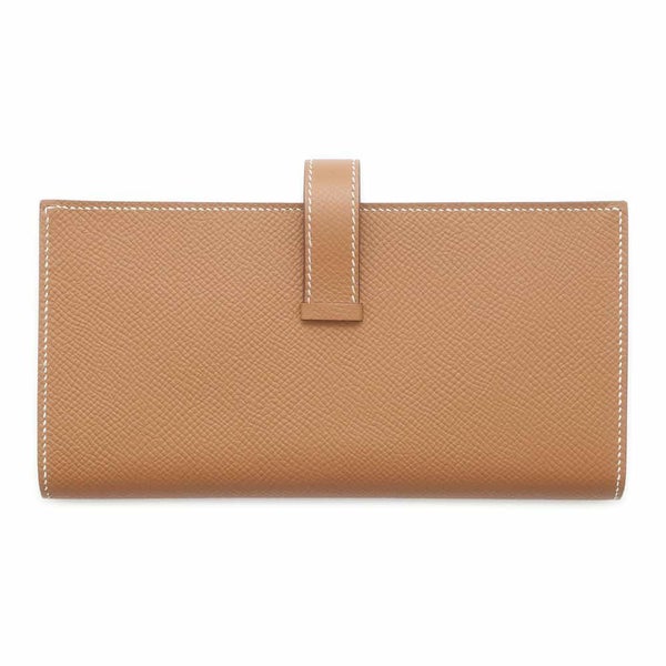 エルメス 長財布 ベアンスフレ ゴールド/シルバー金具 ヴォーエプソン B刻印 HERMES 財布