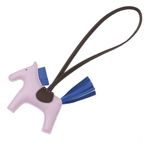 エルメス バッグチャーム ロデオPM モーヴシルベストル/ブルーフランス/ルージュセリエ ラムスキン Z刻印