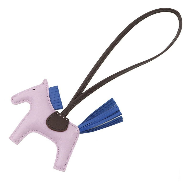 エルメス バッグチャーム ロデオPM モーヴシルベストル/ブルーフランス/ルージュセリエ ラムスキン Z刻印