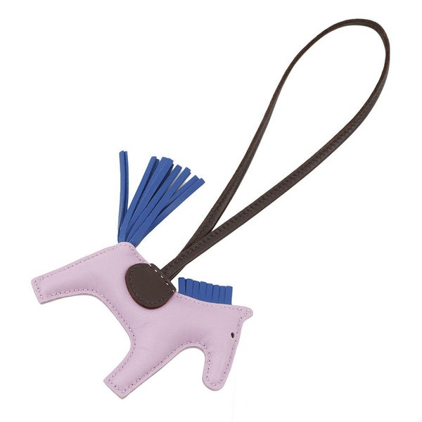 エルメス バッグチャーム ロデオPM モーヴシルベストル/ブルーフランス/ルージュセリエ ラムスキン Z刻印