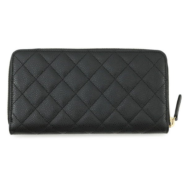 シャネル 長財布 マトラッセ クラシック ロング ジップ ウォレット ココマーク キャビアスキン A50097 CHANEL 黒