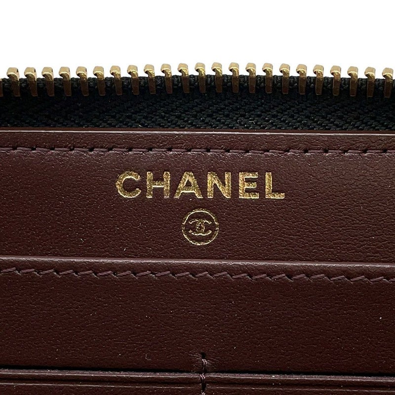 シャネル 長財布 マトラッセ クラシック ロング ジップ ウォレット ココマーク キャビアスキン A50097 CHANEL 黒