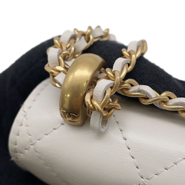 シャネル チェーンウォレット マトラッセ ココマーク ラムスキン AP2289 CHANEL ショルダーバッグ 財布 白