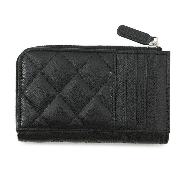 シャネル コインケース マトラッセ ココマーク キャビアスキン AP3179 フラグメント カードケース 黒