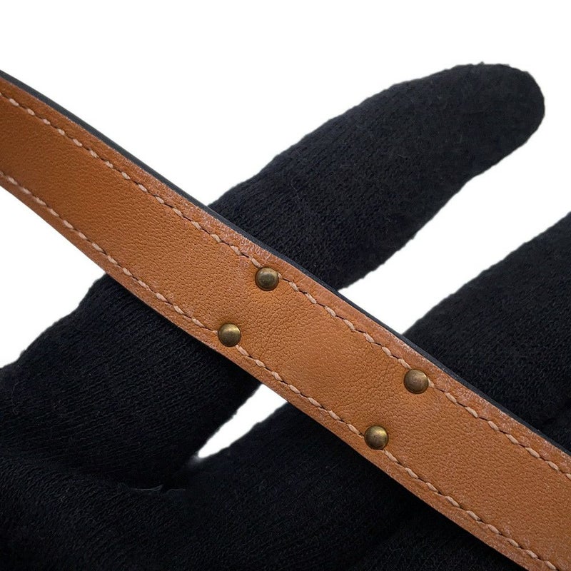 エルメス ブレスレット ケリー ドゥブルトゥール ブラック/ピンクゴールド金具 ボックスカーフ B刻印 黒