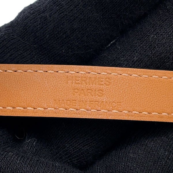 エルメス ブレスレット ケリー ドゥブルトゥール ブラック/ピンクゴールド金具 ボックスカーフ B刻印 黒