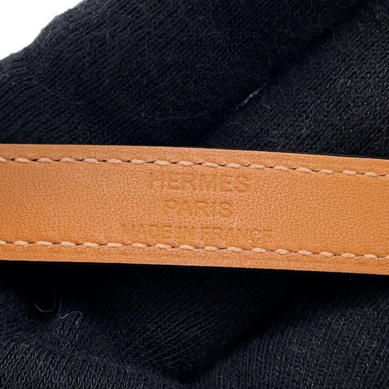 エルメス ブレスレット ケリー ドゥブルトゥール ブラック/ピンクゴールド金具 ボックスカーフ B刻印 黒