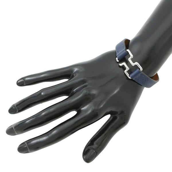 エルメス ブレスレット トゥナイト ネイビー/シルバー金具 エプソン B刻印 サイズT5 HERMES メンズ アクセサリー