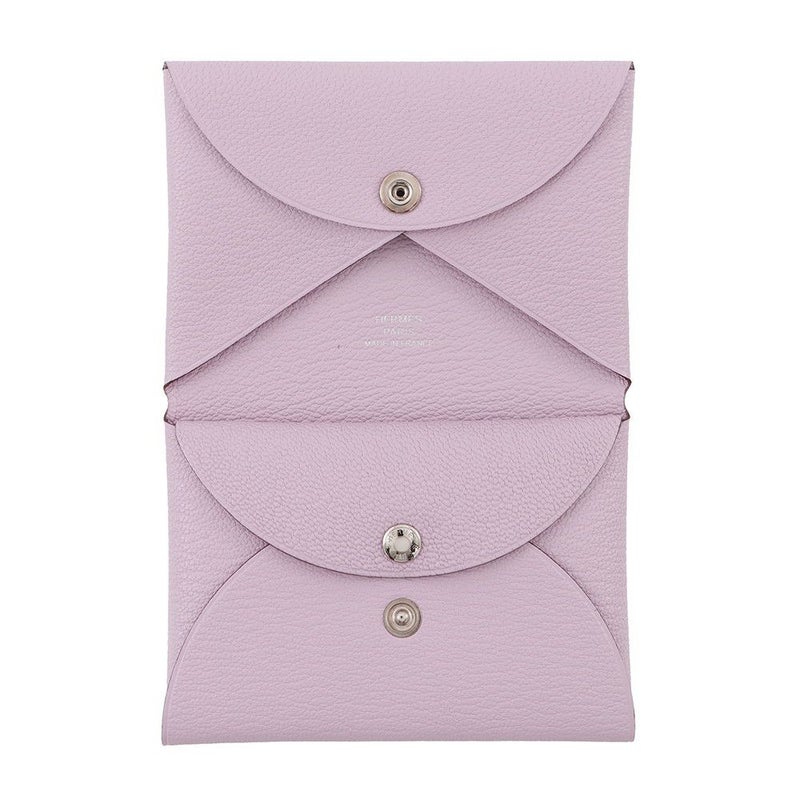 エルメス コインケース カルヴィ デュオ モーヴシルベストル/シルバー金具 シェブルミゾル U刻印 財布 シェーブル