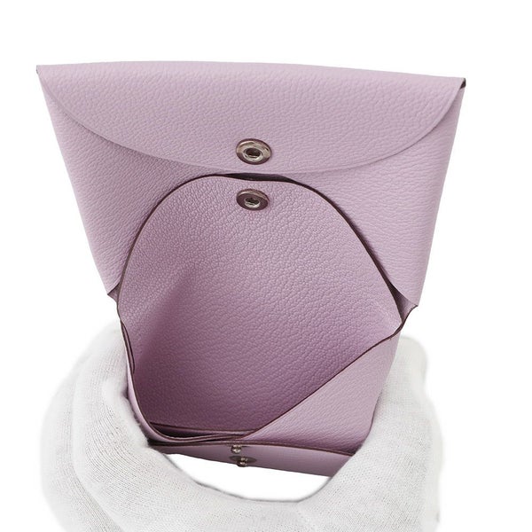 エルメス コインケース カルヴィ デュオ モーヴシルベストル/シルバー金具 シェブルミゾル U刻印 財布 シェーブル