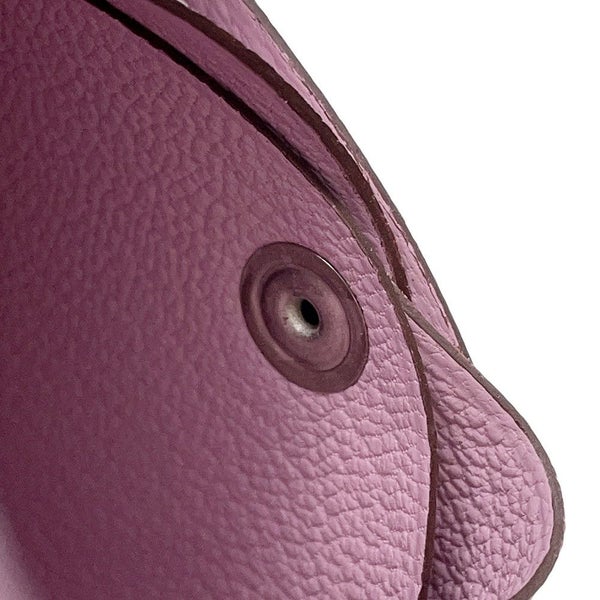 エルメス コインケース カルヴィ デュオ モーヴシルベストル/シルバー金具 シェブルミゾル U刻印 財布 シェーブル