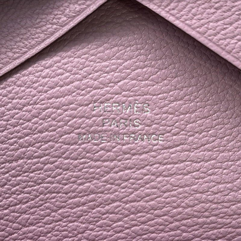 エルメス コインケース カルヴィ デュオ モーヴシルベストル/シルバー金具 シェブルミゾル U刻印 財布 シェーブル