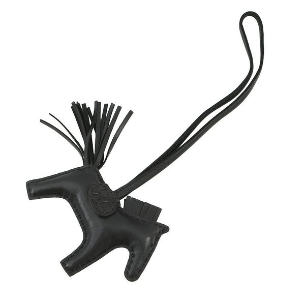 エルメス バッグチャーム ロデオ PM タッチ ブラック ラムスキン/アリゲータマット Z刻印 黒