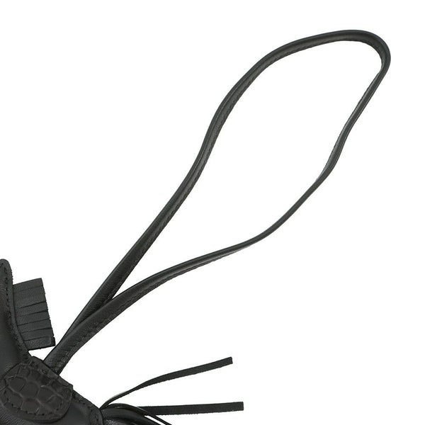 エルメス バッグチャーム ロデオ PM タッチ ブラック ラムスキン/アリゲータマット Z刻印 黒