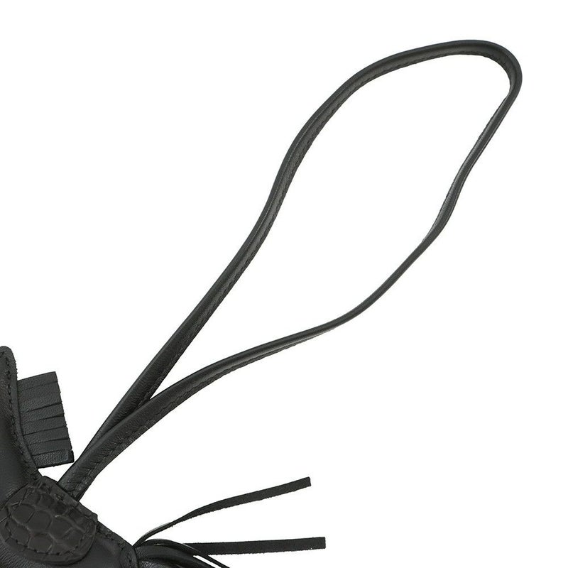 エルメス バッグチャーム ロデオ PM タッチ ブラック ラムスキン/アリゲータマット Z刻印 黒