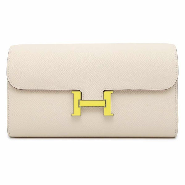 エルメス 長財布 コンスタンス トゥーゴー ロング ナタ/ラッカー金具 ヴォーエプソン W刻印 財布