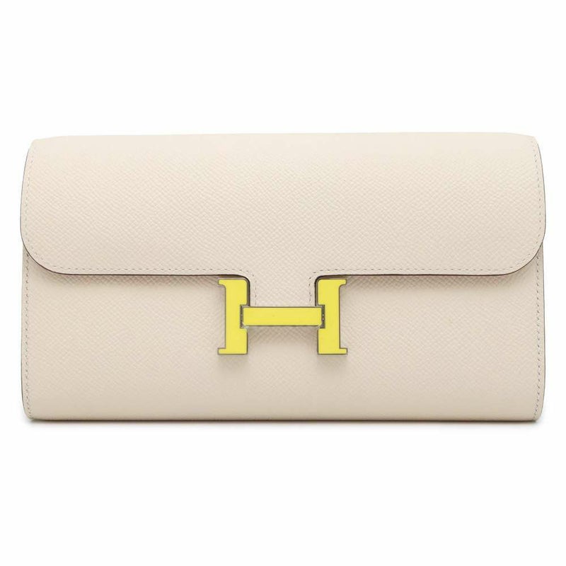 エルメス 長財布 コンスタンス トゥーゴー ロング ナタ/ラッカー金具 ヴォーエプソン W刻印 財布
