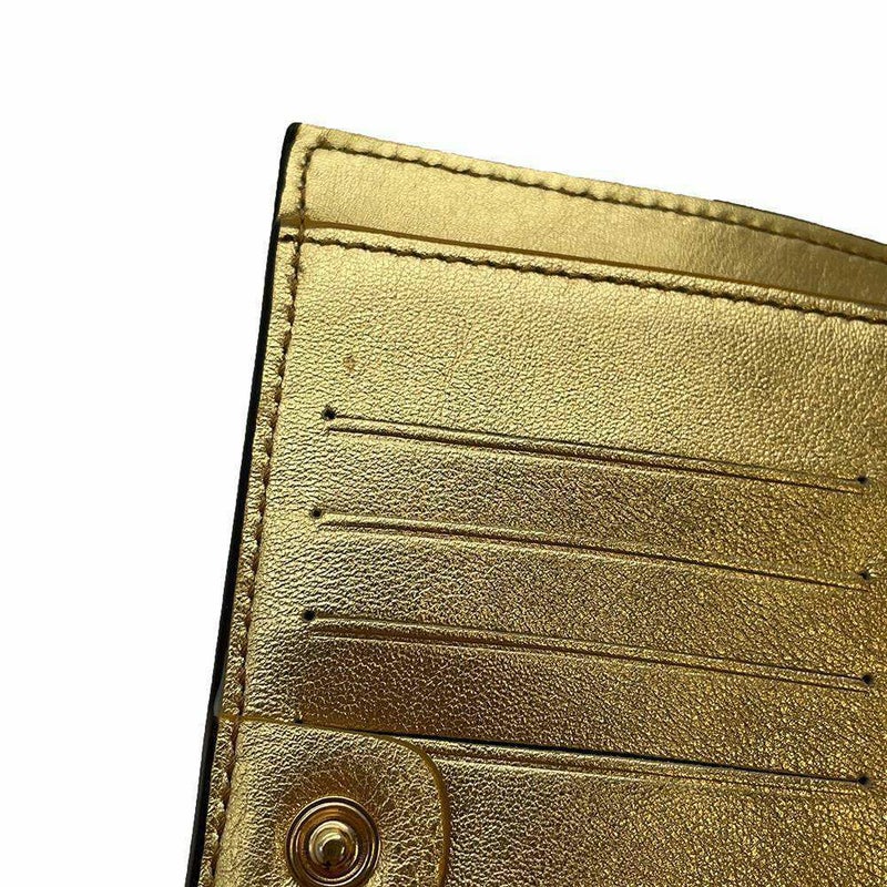 フェンディ 二つ折り財布 エンボス FF 8M0419 FENDI 財布 ゴールド