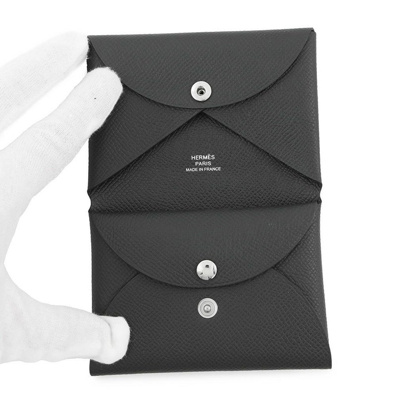 エルメス コインケース カルヴィ デュオ ヴェールマングローブ/シルバー金具 エプソン W刻印 財布