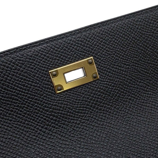 エルメス 長財布 ケリーウォレット ロング ブラック/ゴールド金具 エプソン D刻印 HERMES 財布 黒