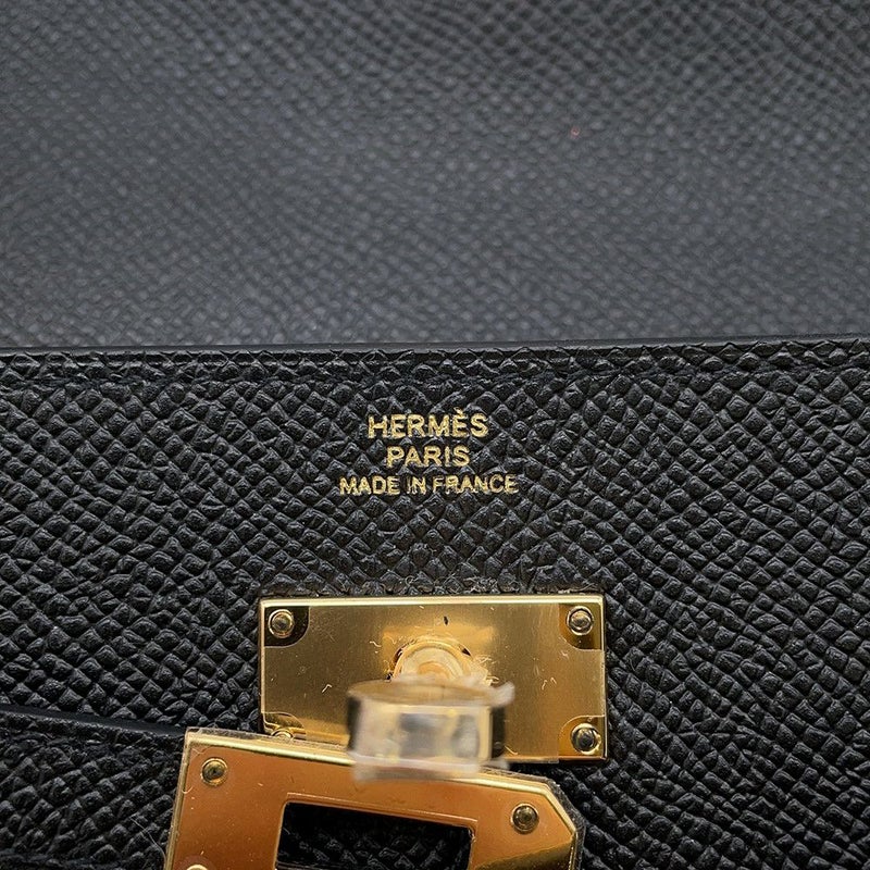 エルメス 長財布 ケリーウォレット ロング ブラック/ゴールド金具 エプソン D刻印 HERMES 財布 黒