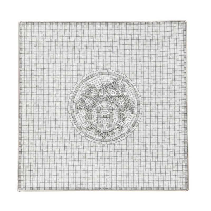 エルメス プレート ポーセリン モザイク 24 プラチナ ヴァンキャトル HERMES 食器 皿 トレー