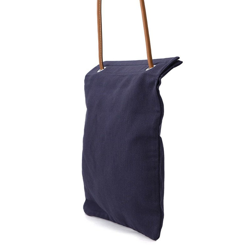 エルメス ショルダーバッグ サック アリーヌMM ブルーインディゴ/ゴールド/シルバー金具 トワルシェブロン K刻印