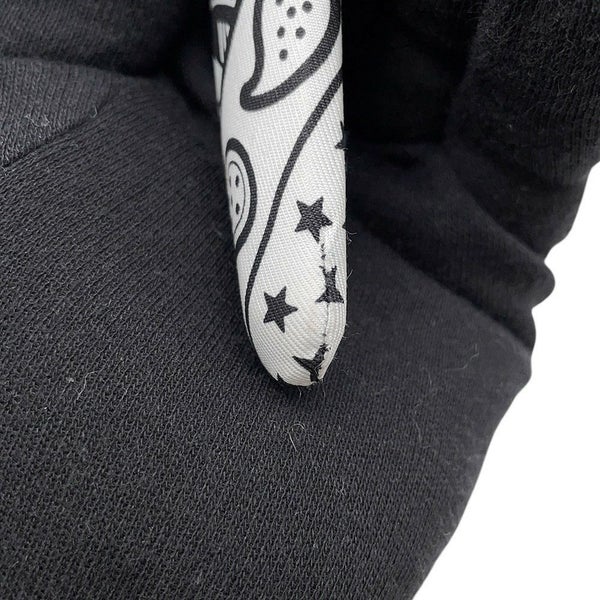 エルメス カチューシャ ジナ ジグザグ シルク HERMES ヘアアクセサリー 白 黒