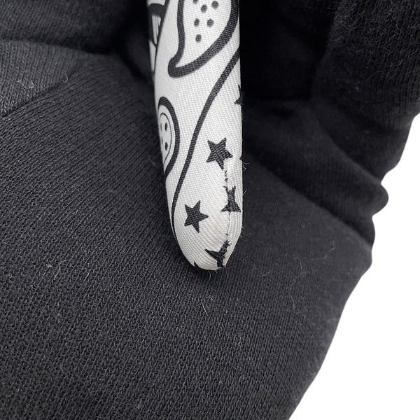 エルメス カチューシャ ジナ ジグザグ シルク HERMES ヘアアクセサリー 白 黒