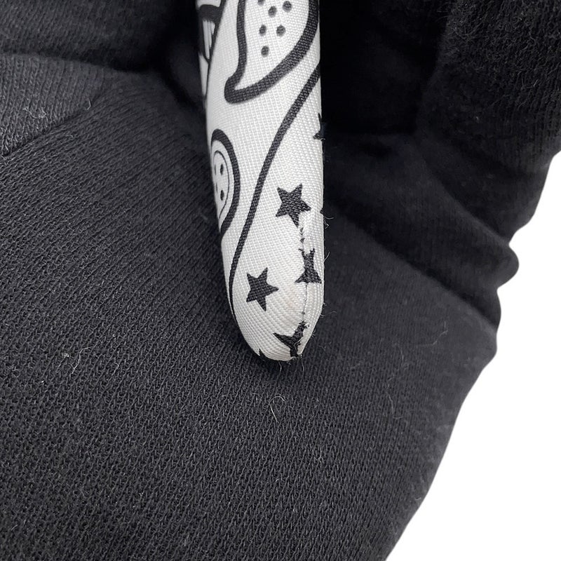 エルメス カチューシャ ジナ ジグザグ シルク HERMES ヘアアクセサリー 白 黒