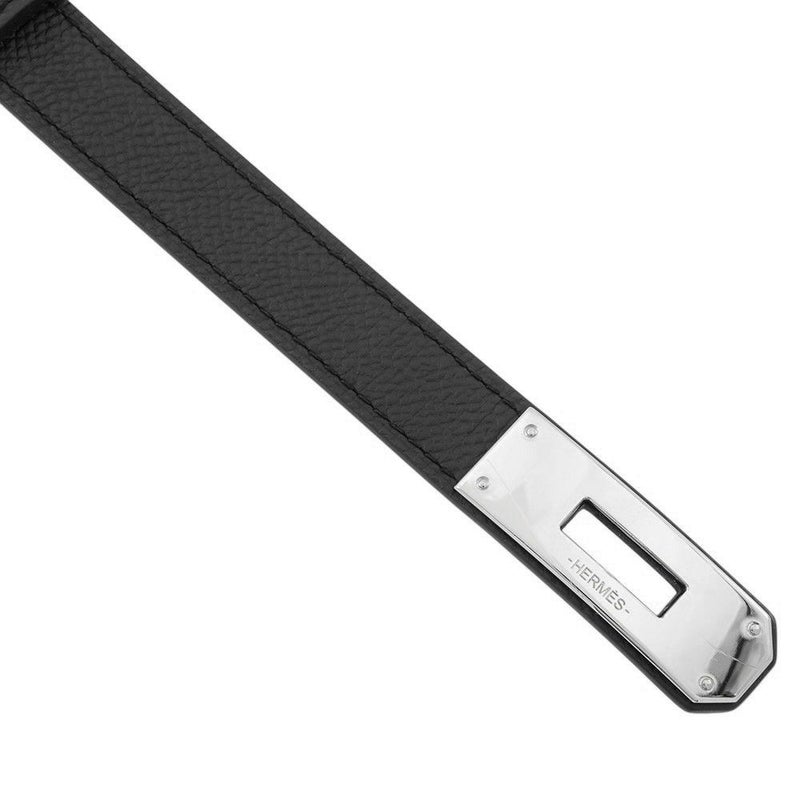 エルメス ケリーベルト ブラック/シルバー金具 エプソン B刻印 HERMES 黒