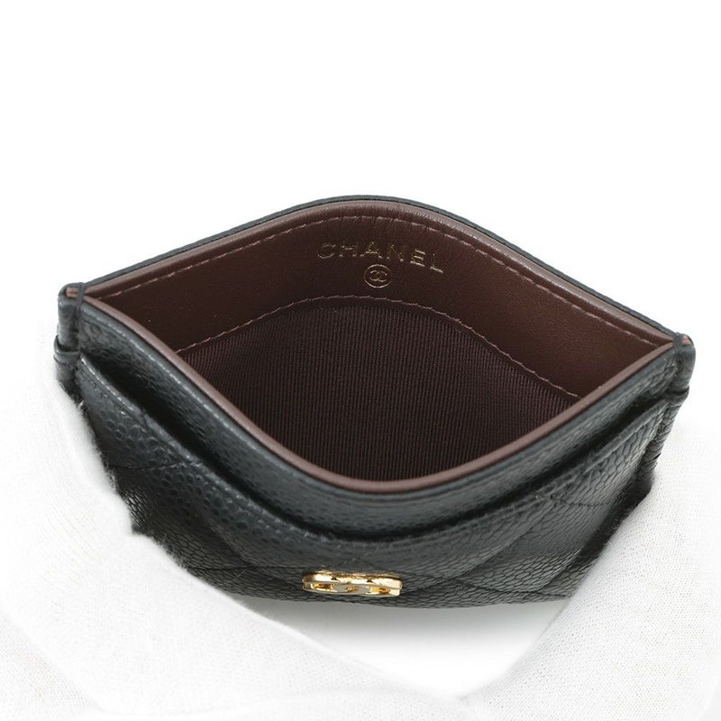 シャネル カードケース クラシック マトラッセ ココマーク キャビアスキン AP0213 CHANEL 定期入れ 名刺入れ パスケース 黒