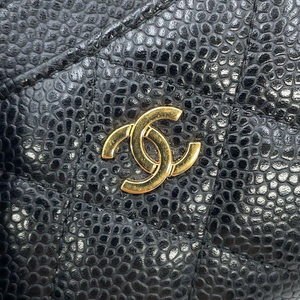 シャネル カードケース クラシック マトラッセ ココマーク キャビアスキン AP0213 CHANEL 定期入れ 名刺入れ パスケース 黒