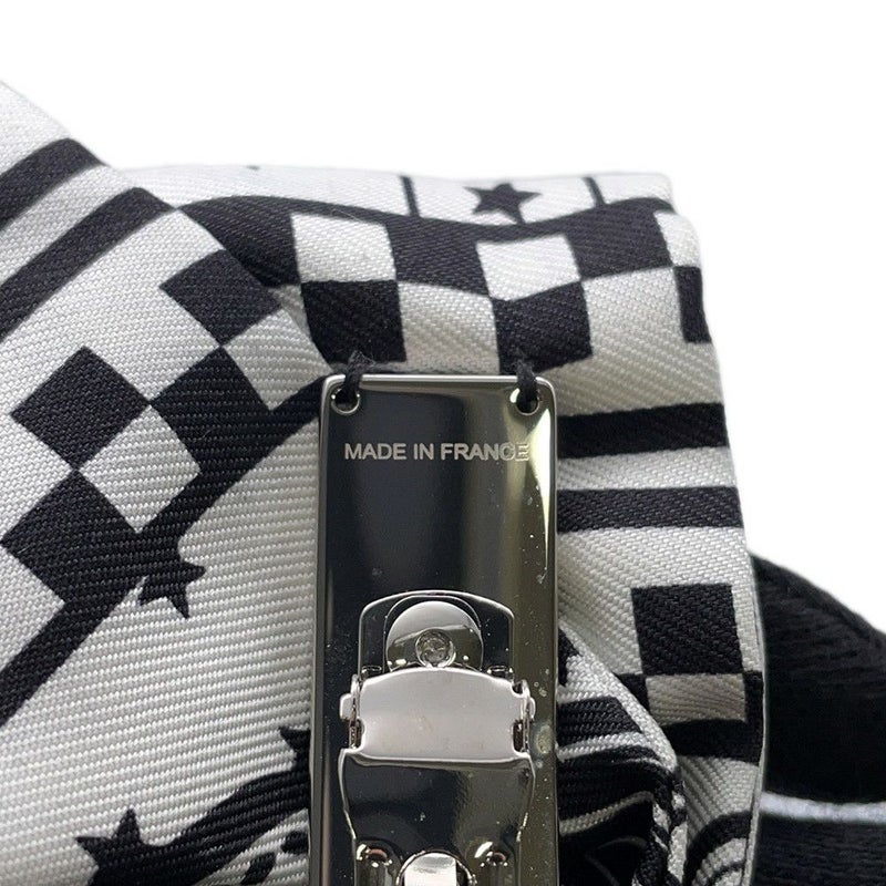 エルメス バレッタ グルネル ジグザグ PM HERMES シルク 白 黒