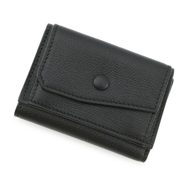 ヴァレクストラ 三つ折り財布 グリップ コンパクトパース ソフトカーフレザー SGNL0026028 Valextra 黒