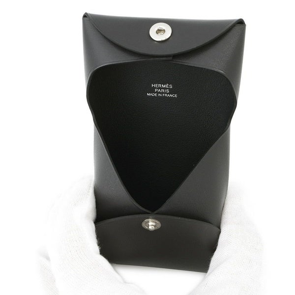 エルメス コインケース バスティア グラファイト ボックスカーフ K刻印 HERMES 小銭入れ