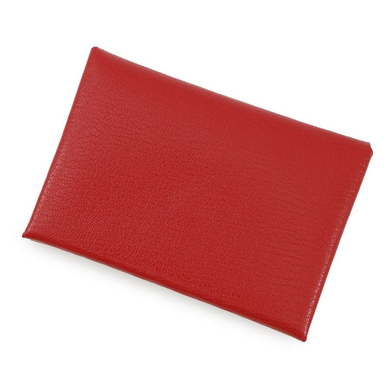 エルメス コインケース カルヴィ デュオ ルージュクー/シルバー金具 シェブルシャムキラ W刻印