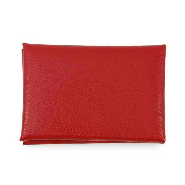 エルメス コインケース カルヴィ デュオ ルージュクー/シルバー金具 シェブルシャムキラ W刻印