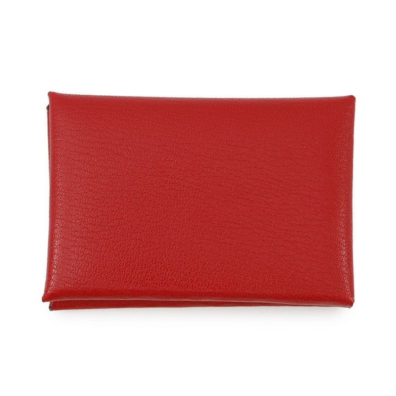 エルメス コインケース カルヴィ デュオ ルージュクー/シルバー金具 シェブルシャムキラ W刻印