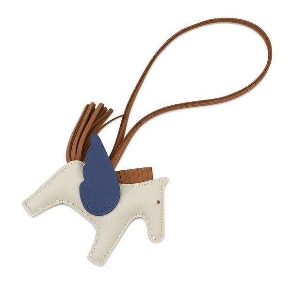 エルメス バッグチャーム ロデオPM ペガサス クレ/ブルータイ/ゴールド ラムスキン K刻印 HERMES チャーム オーナメント