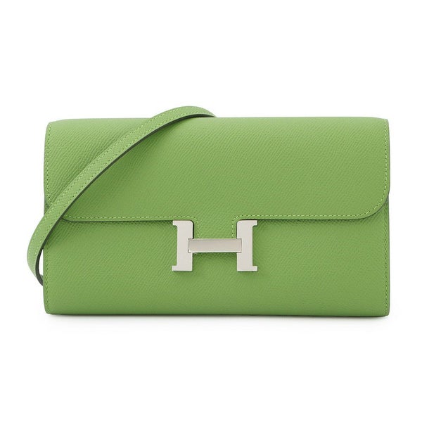 エルメス 長財布 コンスタンス トゥーゴー ロング ヴェールユッカ/シルバー金具 エプソン W刻印 財布