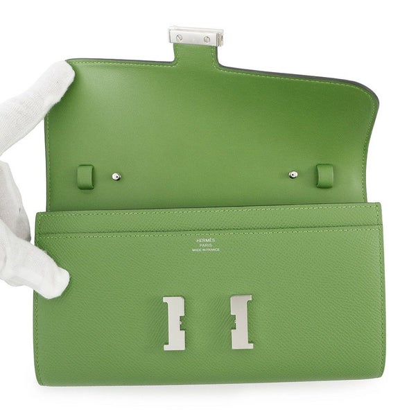 エルメス 長財布 コンスタンス トゥーゴー ロング ヴェールユッカ/シルバー金具 エプソン W刻印 財布