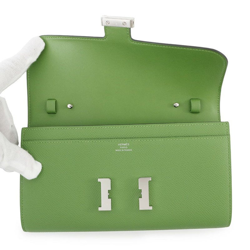 エルメス 長財布 コンスタンス トゥーゴー ロング ヴェールユッカ/シルバー金具 エプソン W刻印 財布