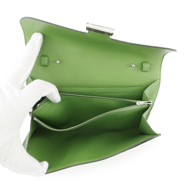 エルメス 長財布 コンスタンス トゥーゴー ロング ヴェールユッカ/シルバー金具 エプソン W刻印 財布